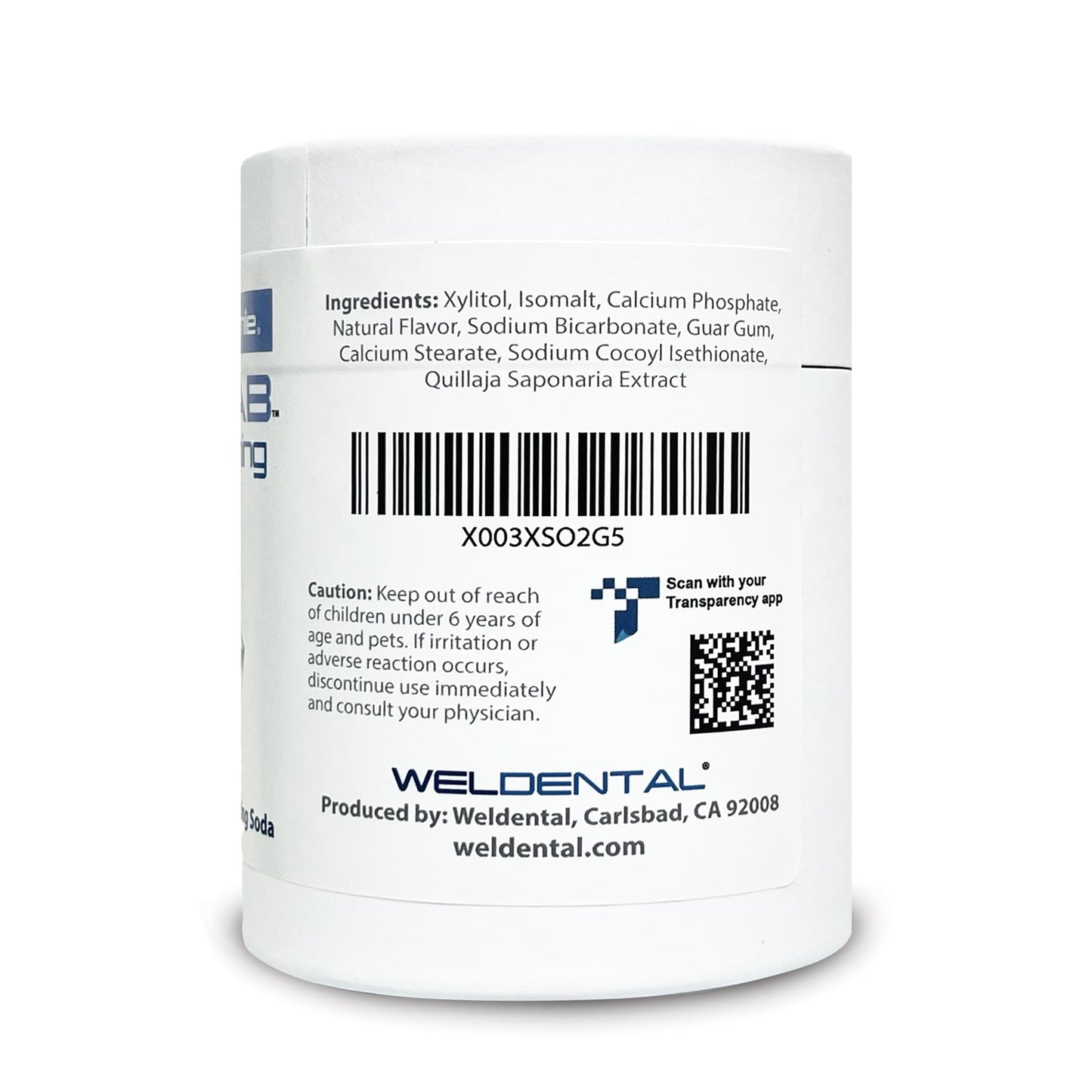 Weldental Chewtab Gentle Whitening Toothpaste Tablets 180 Count Refill โ Peppermint