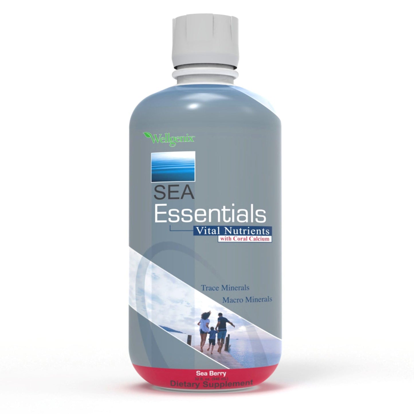 Wellgenix Sea Essentials Liquid Multivitamin with Coral Calcium & Sea Minerals โ Sea Berry Flavor (Pack of 2)
