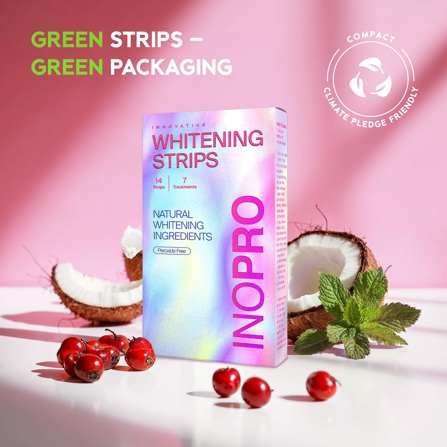 InoPro Teeth Whitening Strips Kit β 42 Strips, 21 Treatments, Peroxide Free