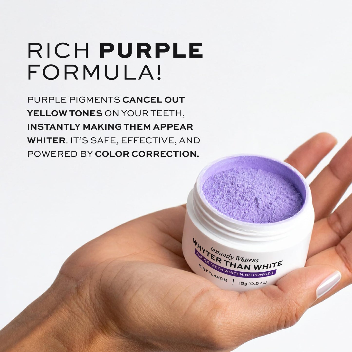 Whyte Purple Teeth Whitening Powder for Sensitive Teeth โ Mint Flavor