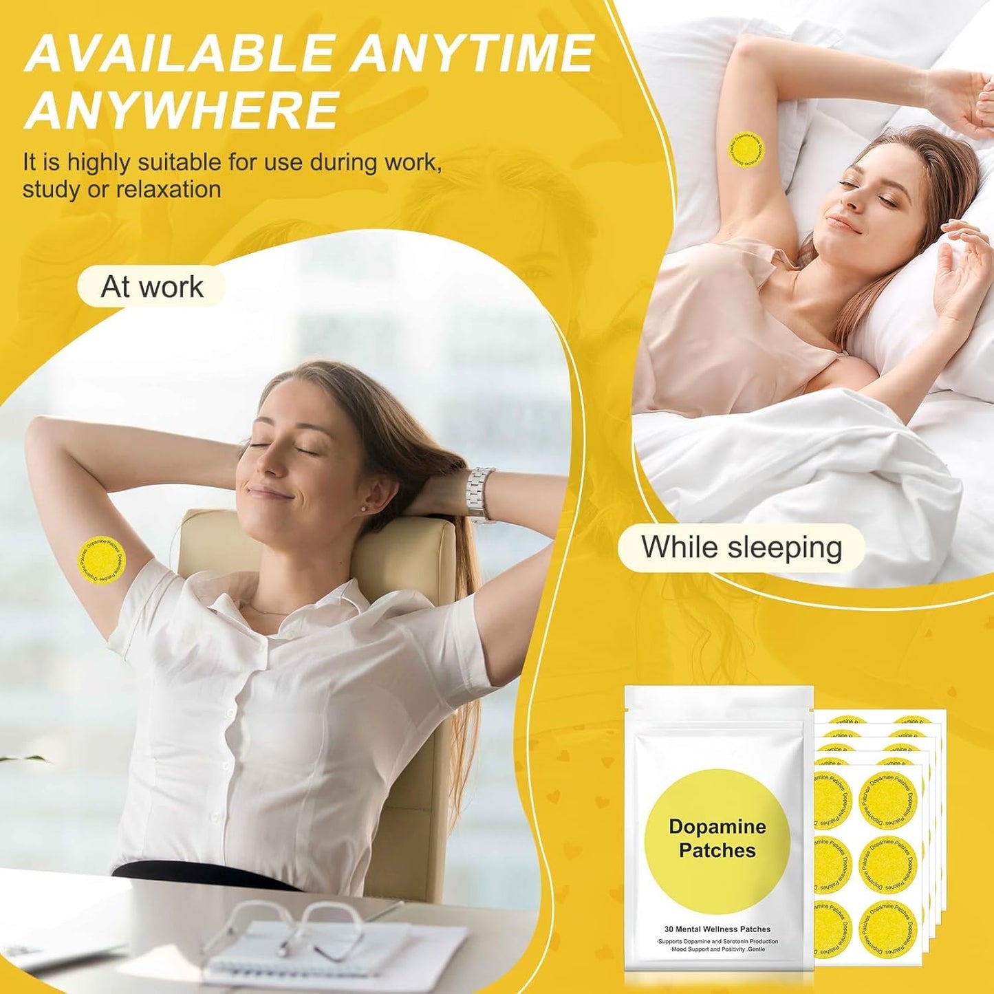 Wicky LS Dopa-Mine Patches โ Daily Concentration & Emotional Stability (30 Packs)