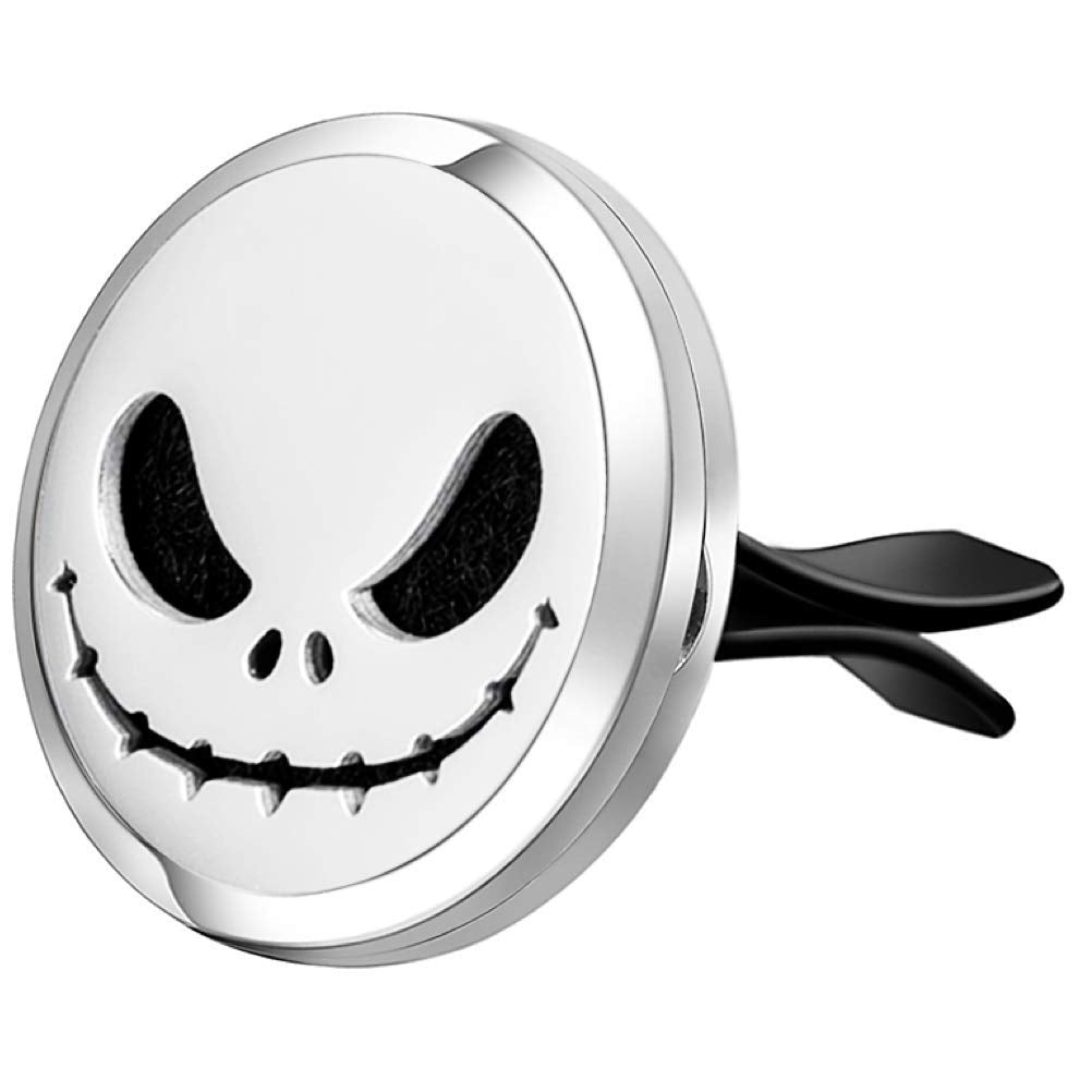 Wild Essentials Jack Skullington Car Diffuser โ Stainless Steel Locket, 12 Color Pads