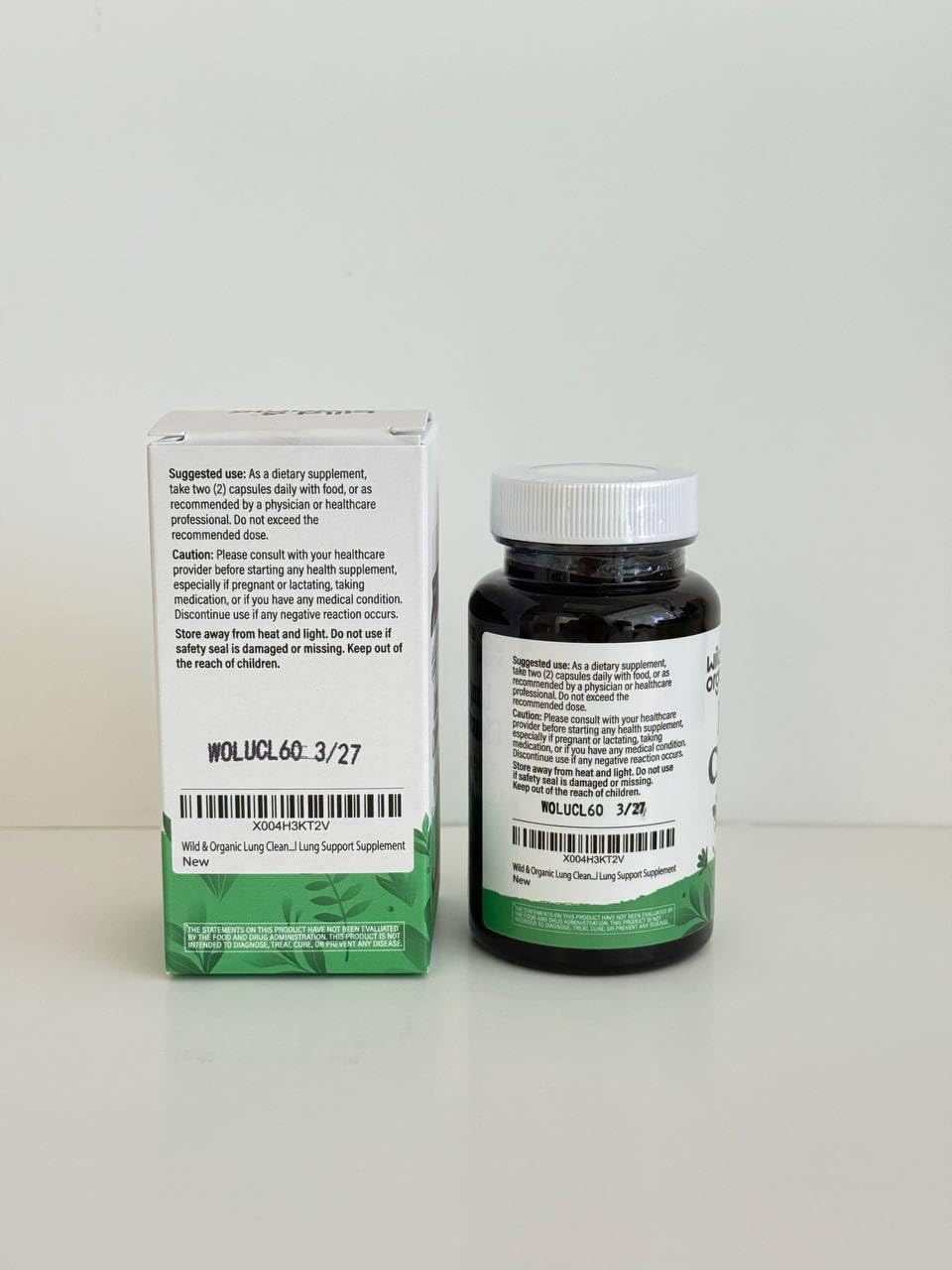 Wild & Organic Lung Cleanse Capsules โ Vegan Lung Support with Mullein Leaf, Stinging Nettle, Angelica & Korean Panax Ginseng Powder โ 60 Count