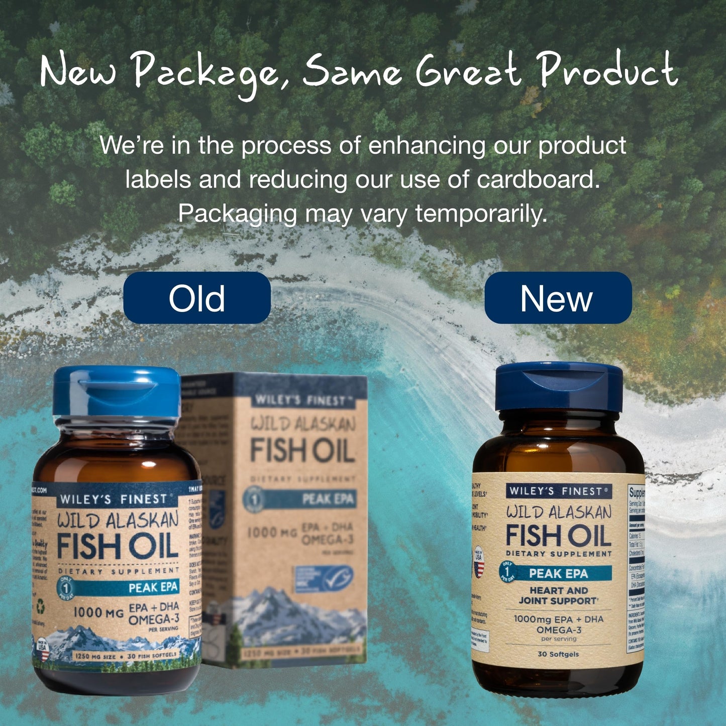 Wiley's Finest Wild Alaskan Fish Oil Peak EPA - 1000mg Omega-3s, 30 Softgels