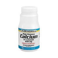 Windmill Calcium Carbonate 600 mg โ 60 Tablets | Non-GMO, Gluten-Free, Vegan