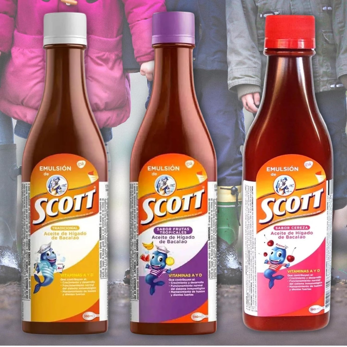 Yahve Cherry Flavored Cod Liver Oil Emulsion โ 2 Pack (6.1 fl oz / 180 ml) โ Vitamin A & Calcium for Kids