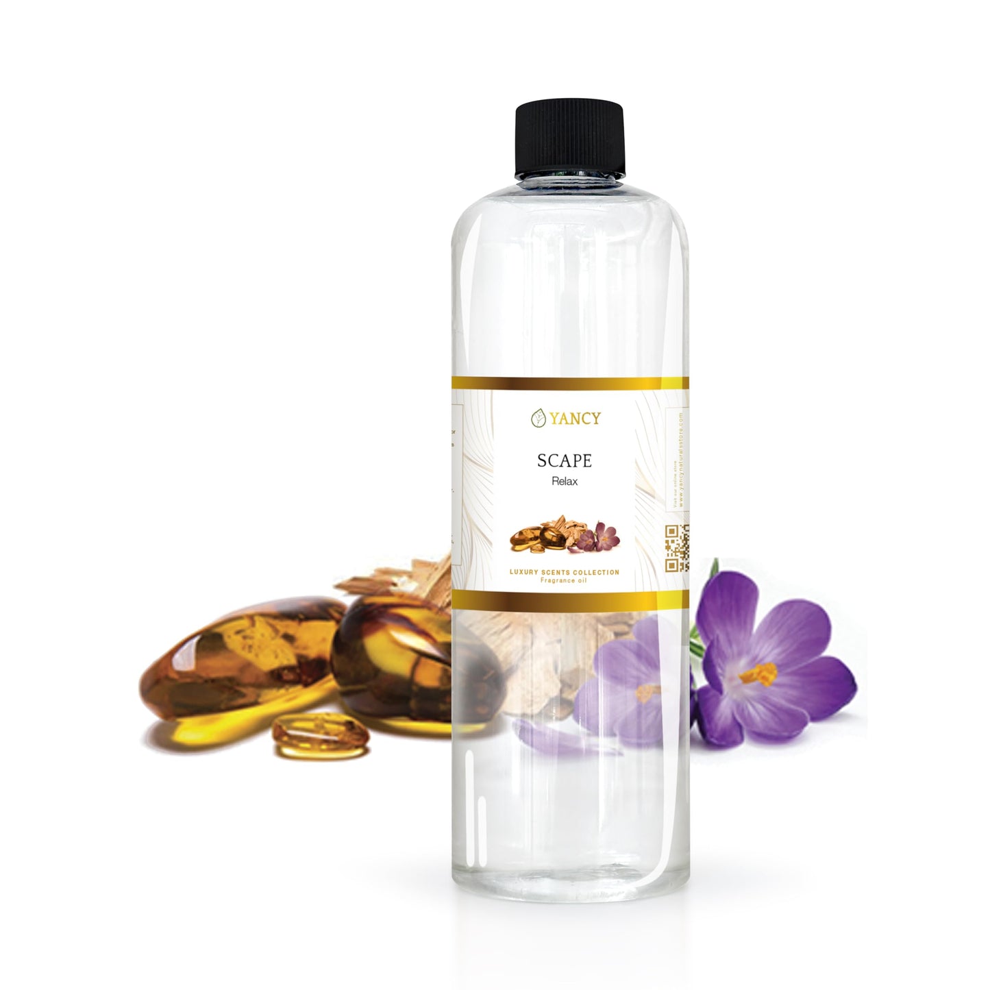 YANCY Scape Luxury Fragrance Oil (16 oz) โ Sandalwood & Amber