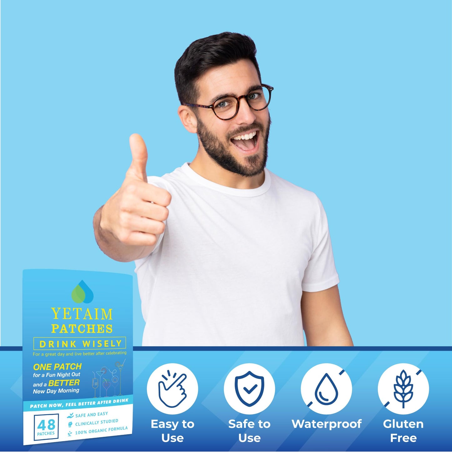 YETAIM Recovery Patches for Women & Men โ 48-Pack Energy Boost & Fast Recovery | Day & Night Party Support