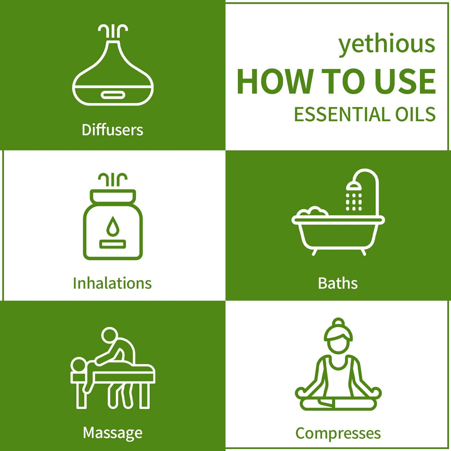 yethious Camphor Essential Oil 100ML โ Diffuser, Aromatherapy, Massage & DIY Fragrance