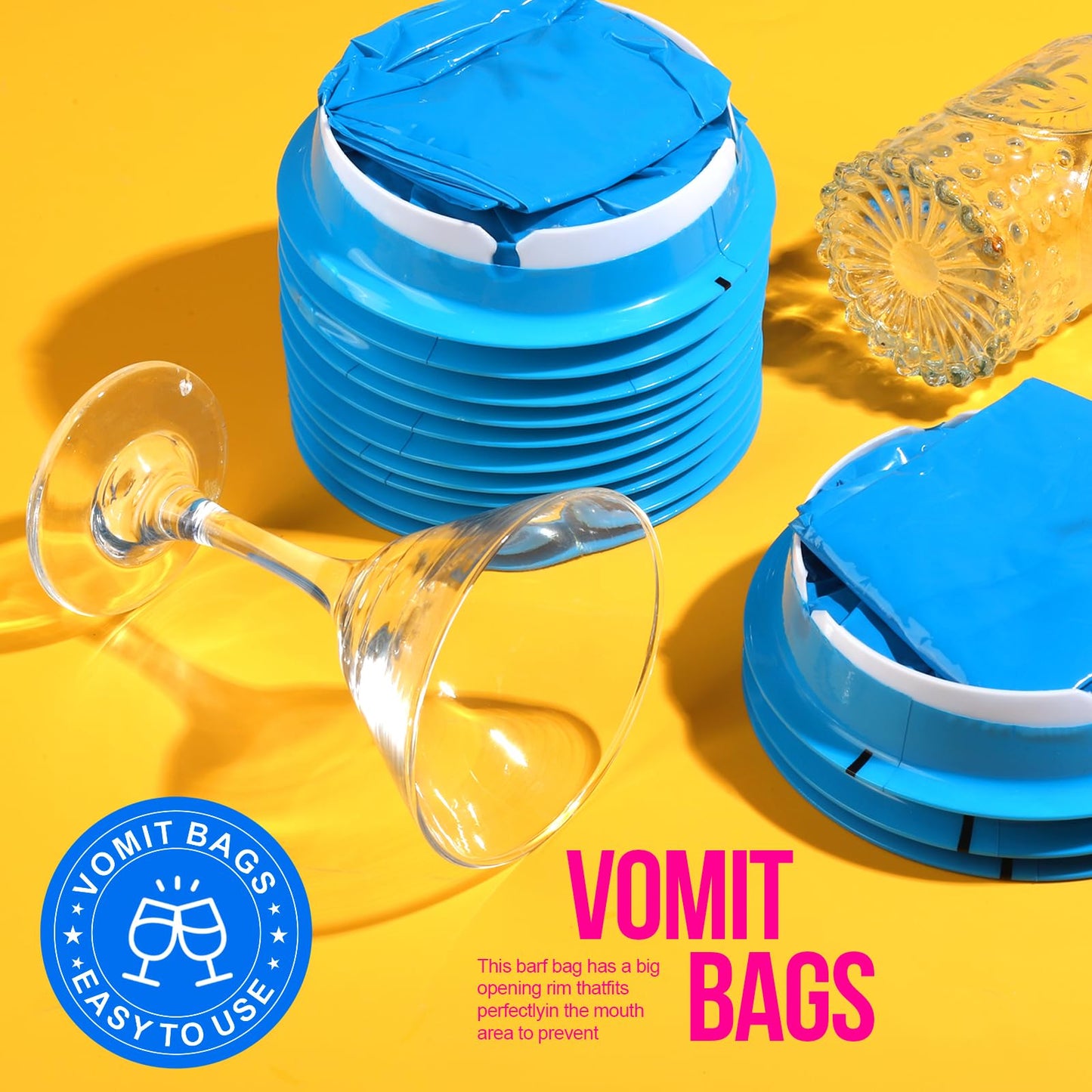 YGDZ Vomit Bags Disposable β 15 Pack, 1000ml, Leak-Resistant Emesis Bags for Travel & Nausea