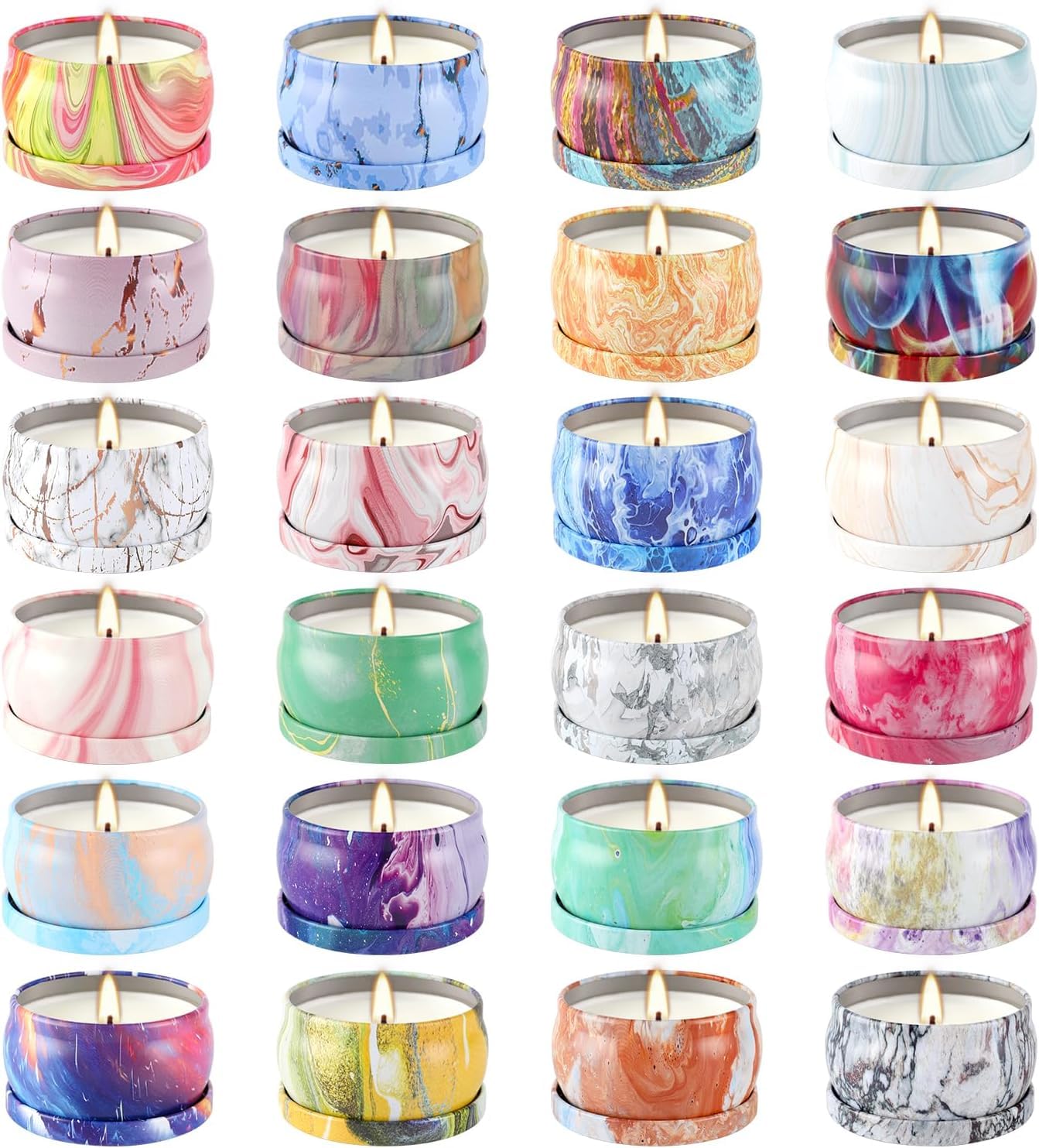 YOROXRG 24-Pack Soy Wax Scented Candles Gift Set โ Travel Tin Jars 2.5 oz