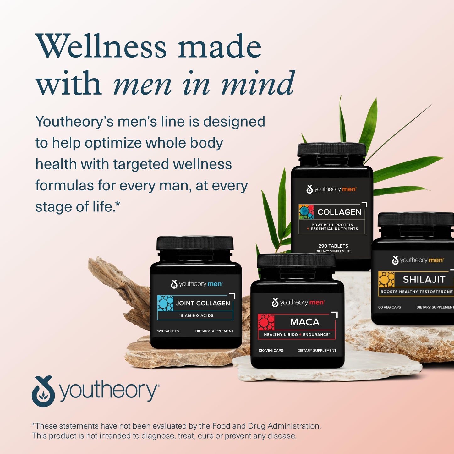 Youtheory Men's Collagen - 5,000 mg | 290 Tablets (48-Day Supply) | Joint, Skin, Hair & Nail Support