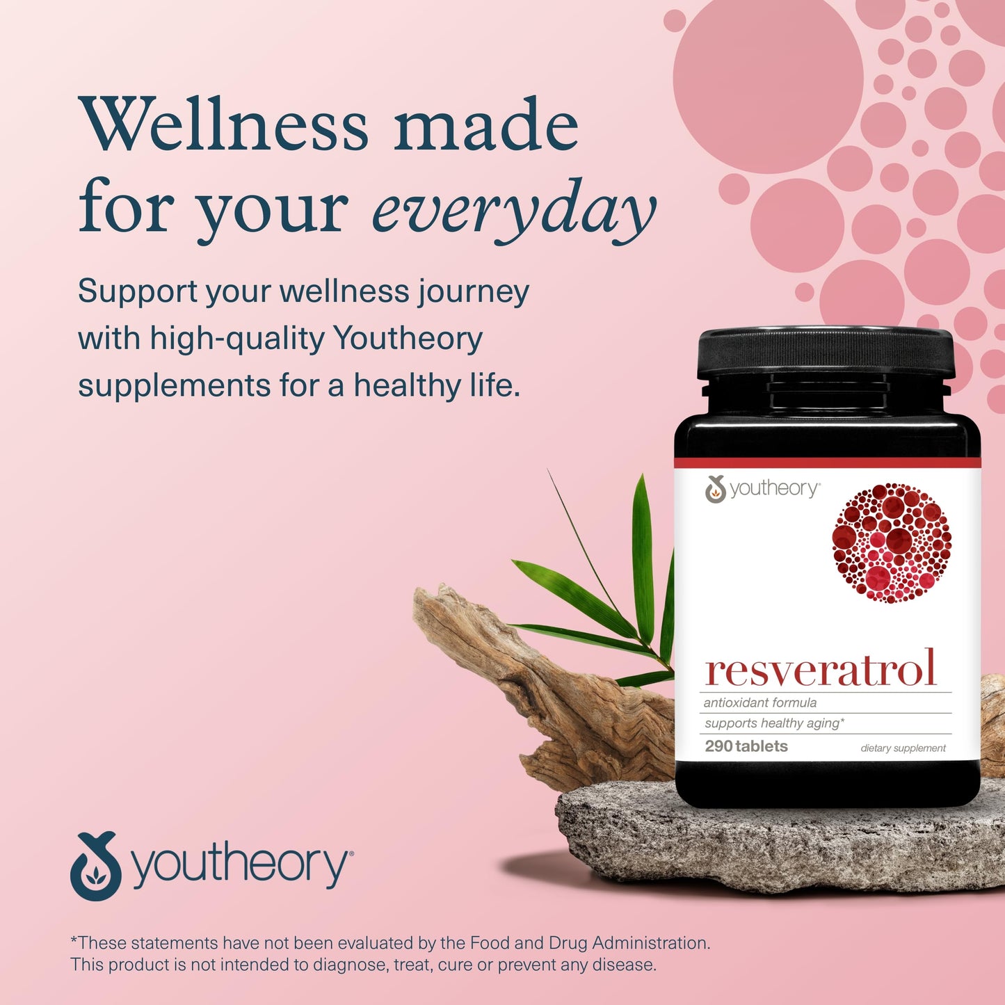 Youtheory Resveratrol Advanced Antioxidant โ ResVida (Dairy/Gluten Free) 290 Tablets