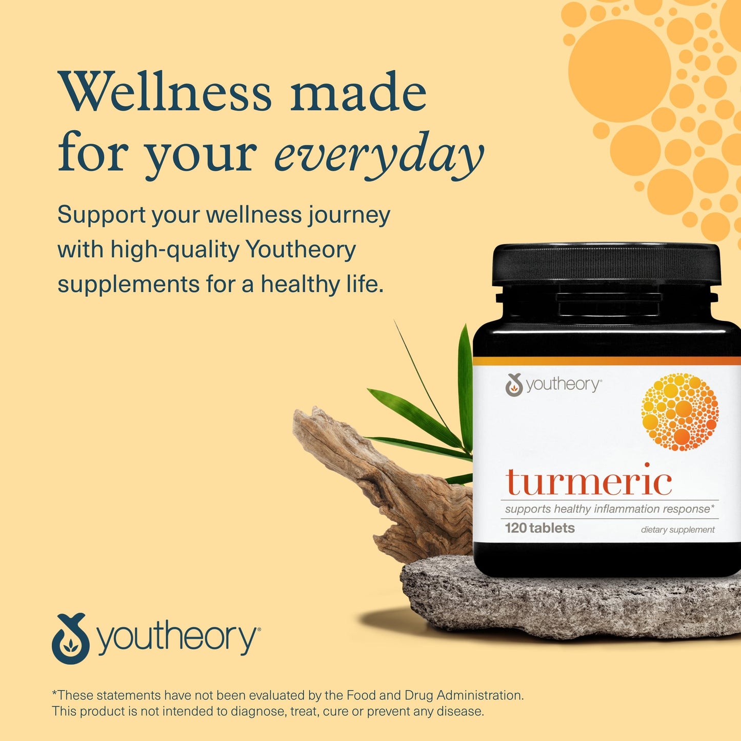 Youtheory Turmeric 450 mg with Black Pepper & Olive Leaf โ Supports Joint & Brain Health