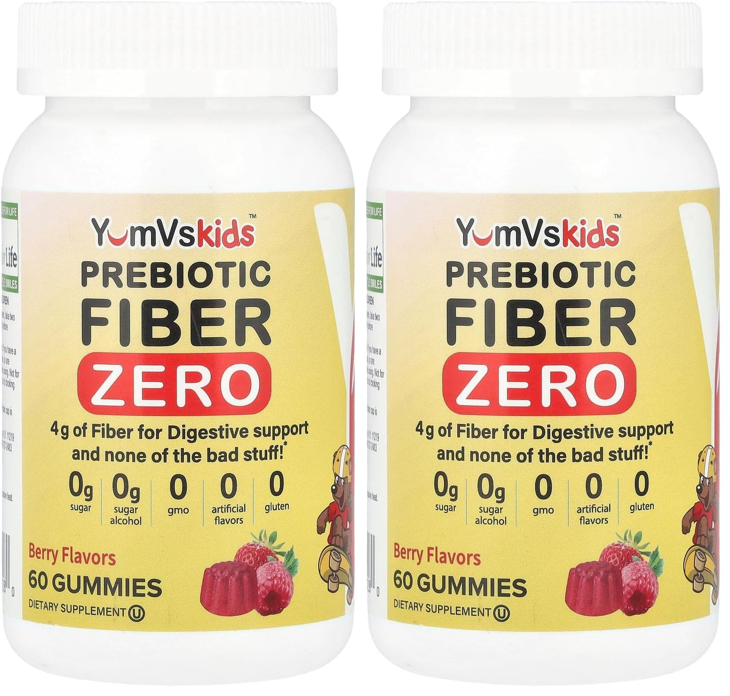 Prebiotic Fiber Gummies for Kids by YumVs โ Keto Sugar Free Berry, Pack of 2