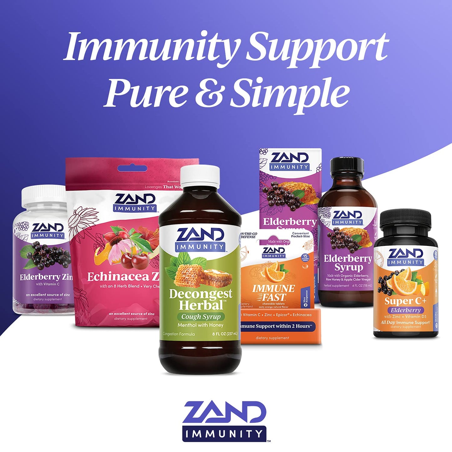 Zand Immunity Super C+ PM โ Nighttime Immune Support with Melatonin, 1000mg PureWay-C, Zinc, D3 & Elderberry | 60 Tablets