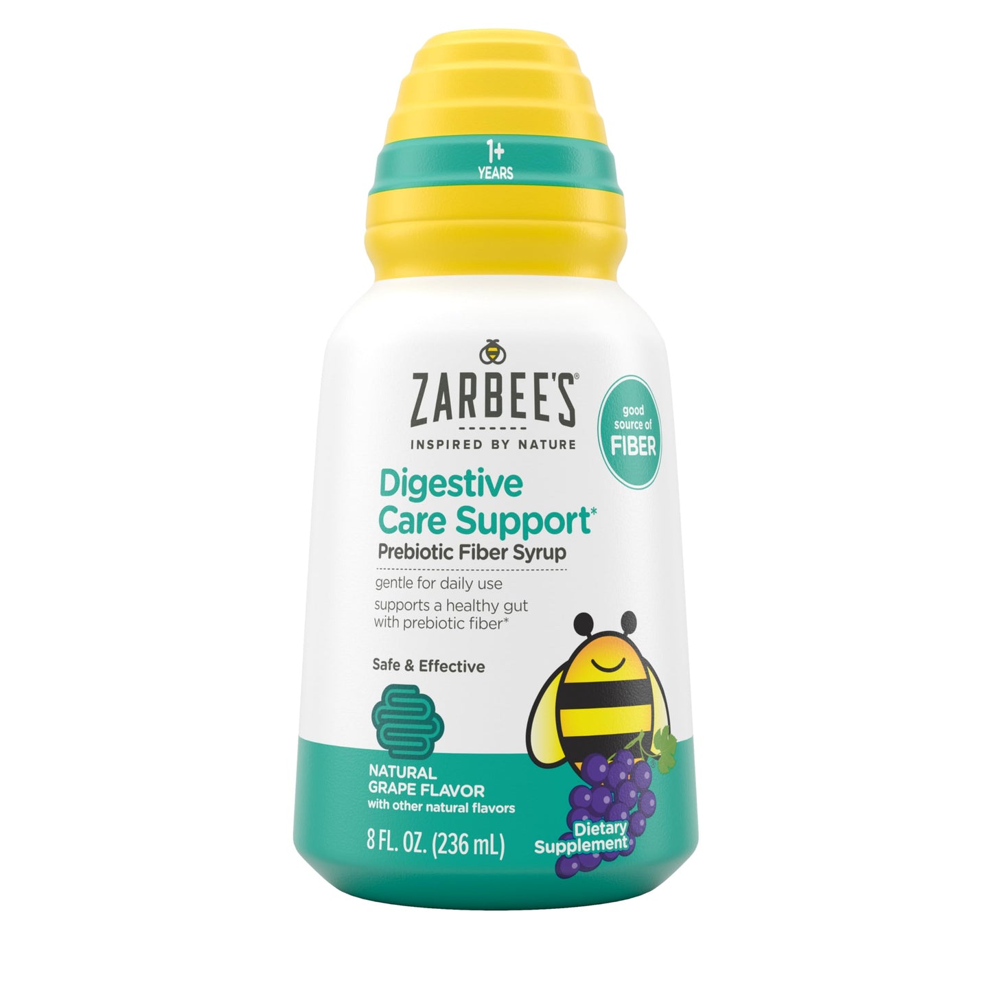 Zarbee's Children's Digestive Care Prebiotic Fiber Syrup โ Grape, 8 fl oz