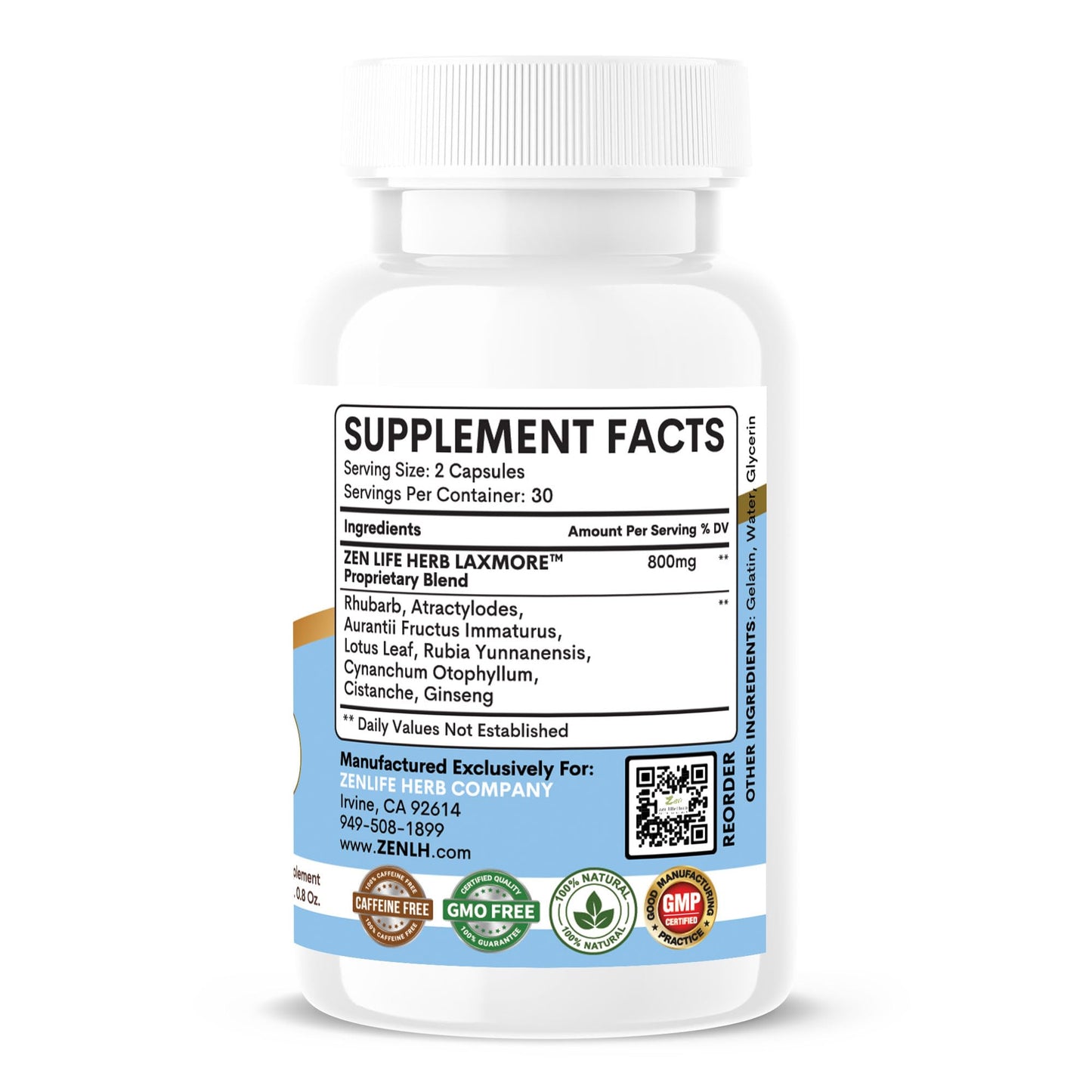 ZEN LIFE HERB LAXMORE Max Strength โ 100% Natural Plant-Based Digestive Support (60 Capsules)