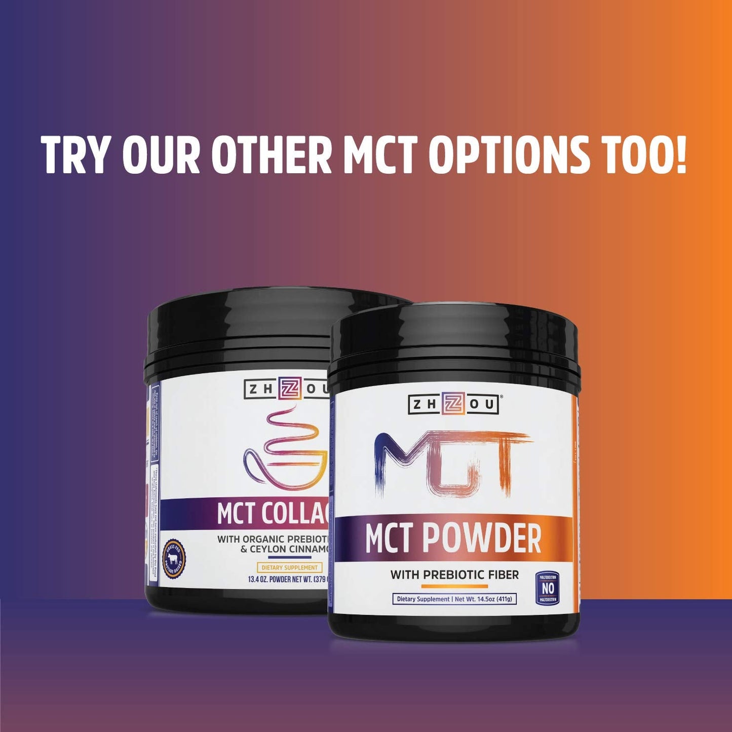 ZHOU MCT Oil 16oz โ Unflavored MCT Oil (C8) from Non-GMO Coconut