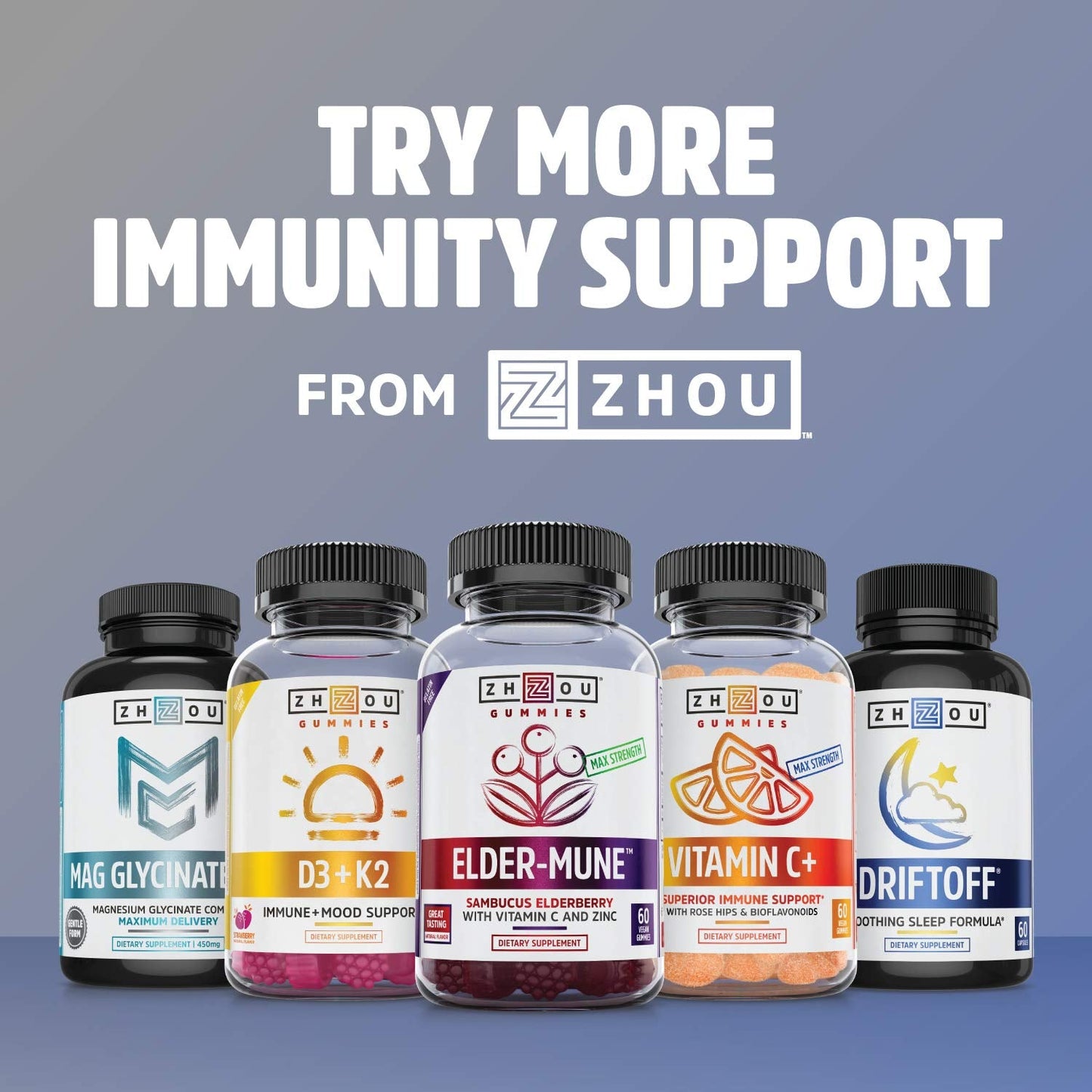 Zhou Zinc Defender โ 30 mg Zinc Supplement for Immune Health | Vegan, 60 Capsules