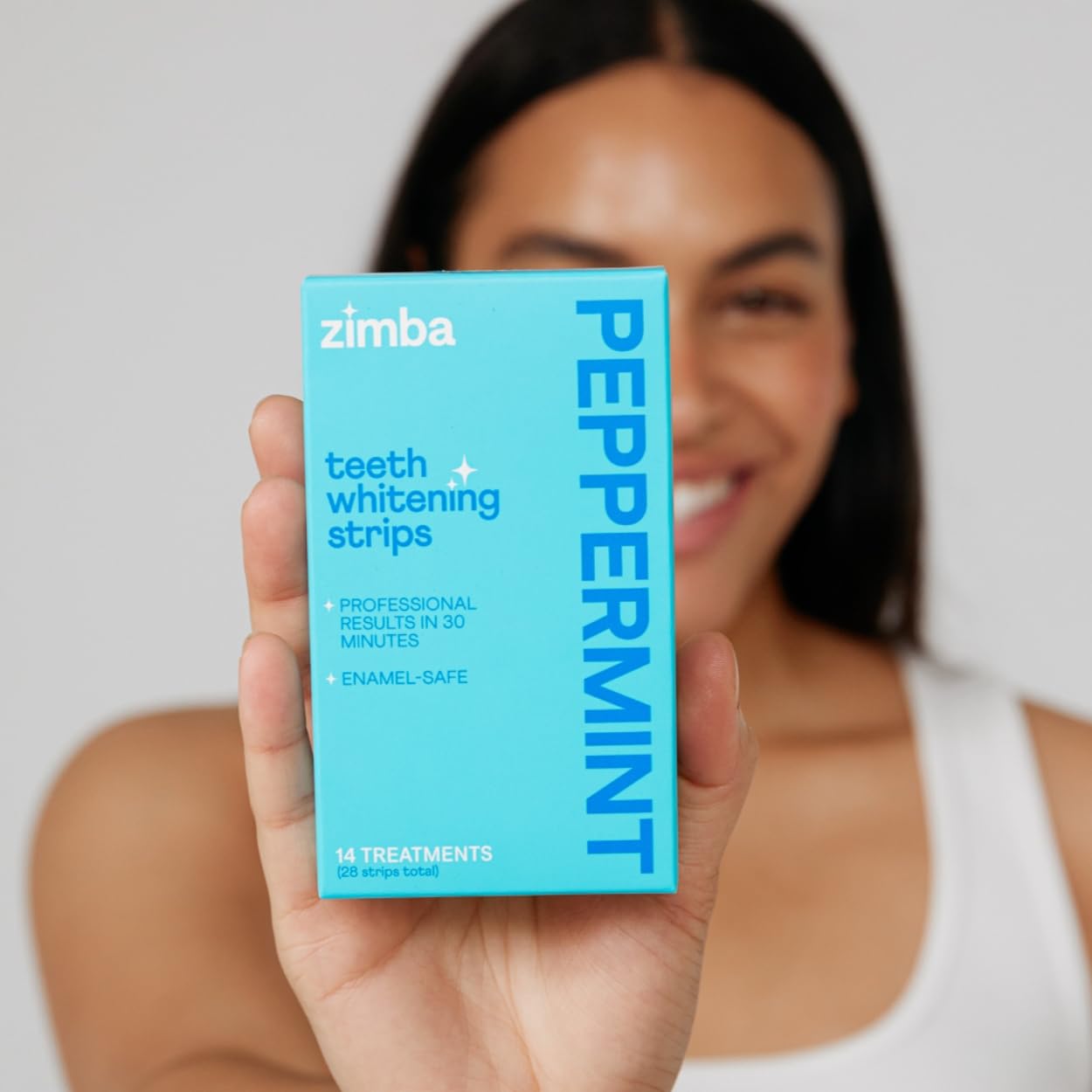 Zimba Peppermint Teeth Whitening Strips β Vegan, Enamel Safe, 14-Day Treatment