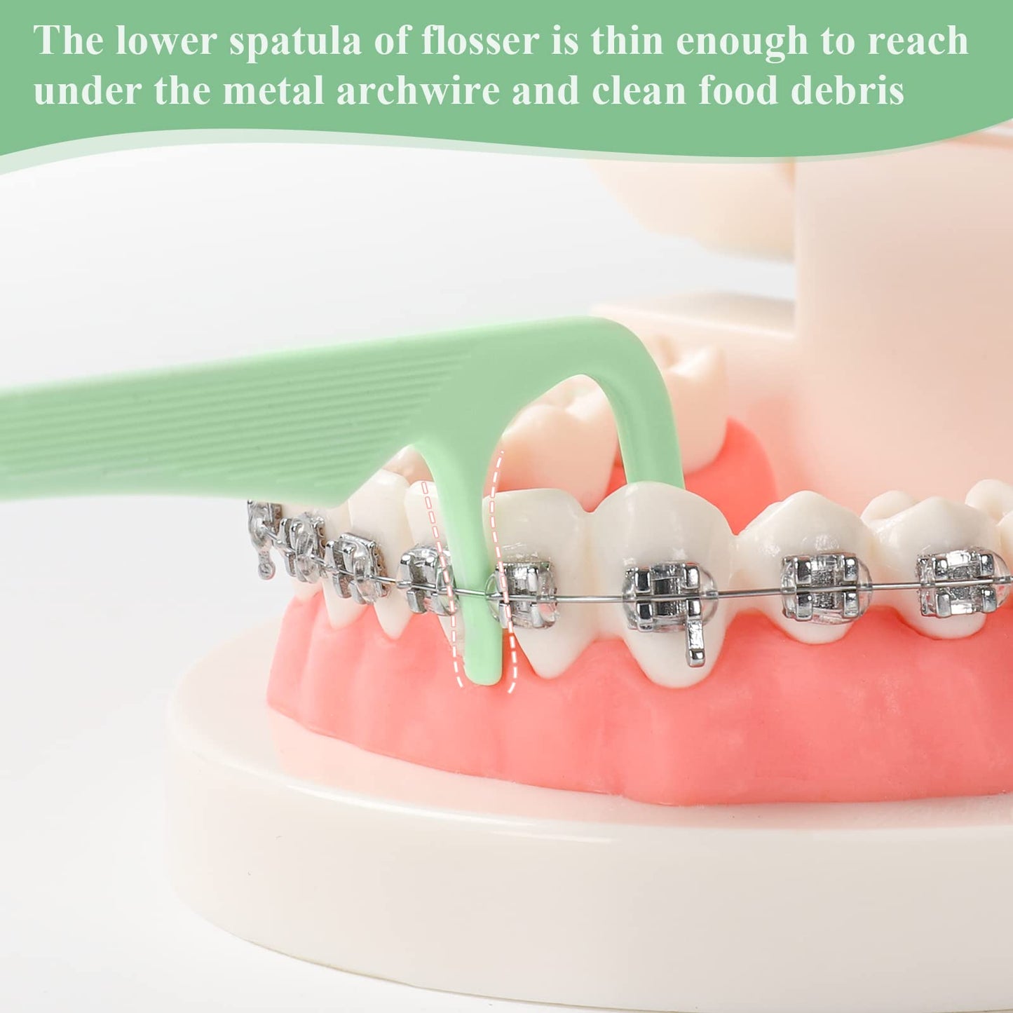 500 Count Orthodontic Flossers with Dispenser โ Braces Flossers (Pack of 5)