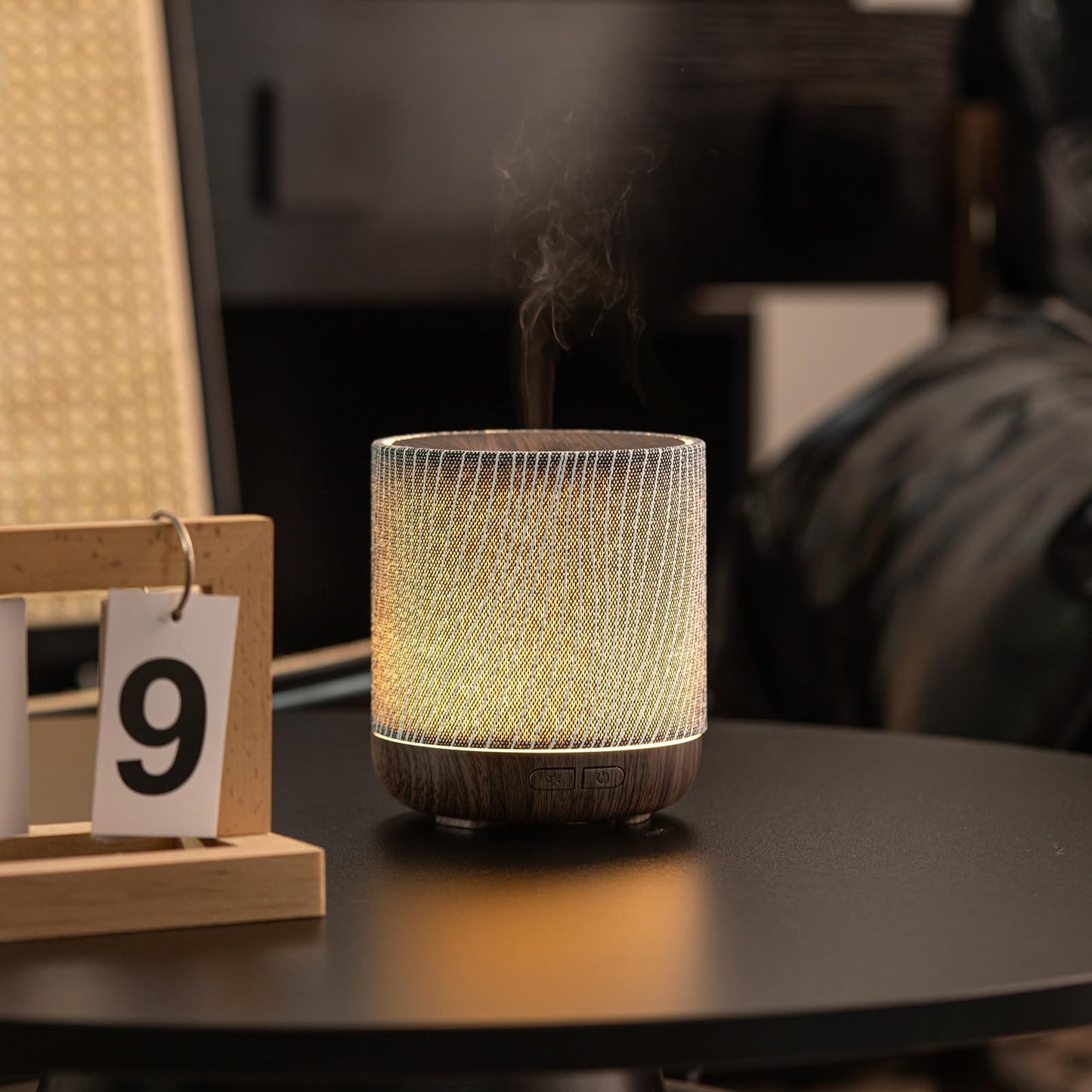 ZmarKraft 200ml Essential Oil Diffuser โ Fabric Cover & Night Light (Dark Brown)