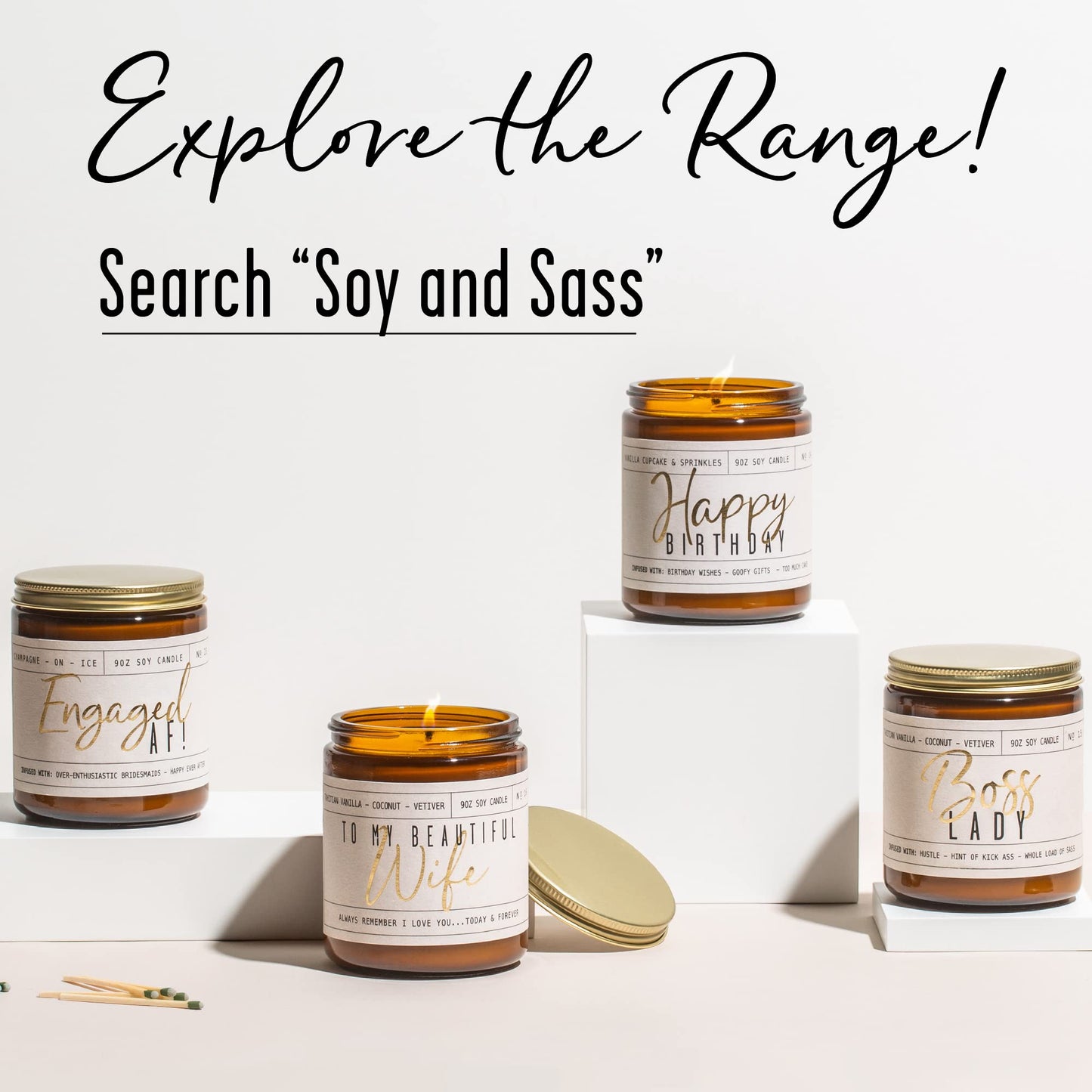 1 Year Anniversary Gift for Her โ 1 Year Later Candle, Sandalwood Rose, USA Made