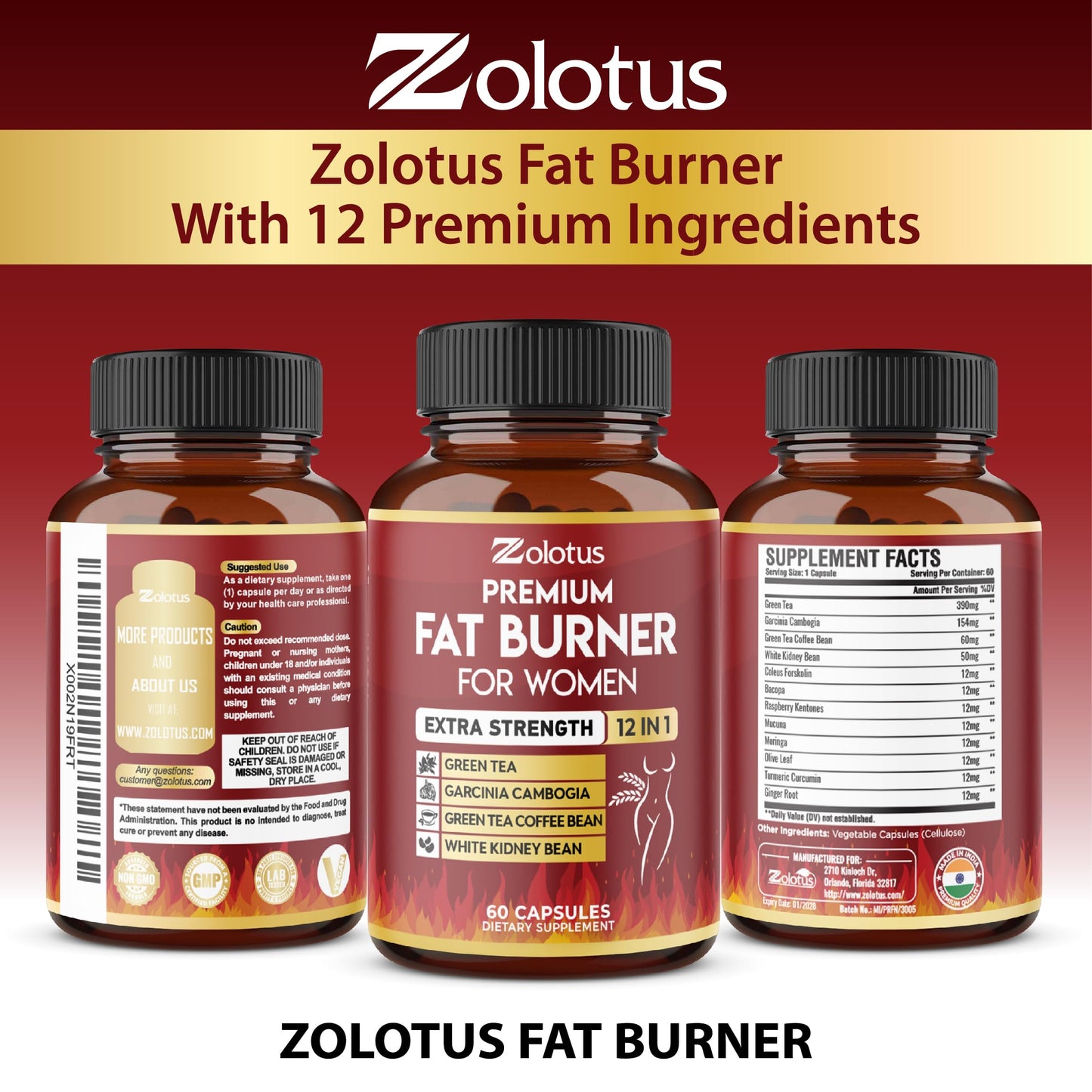 Premium Weight Loss Pills for Women โ 2 Months Supply | Best Belly Fat Burners for Women and Men | Metabolism Booster with Green Tea Extract 98%