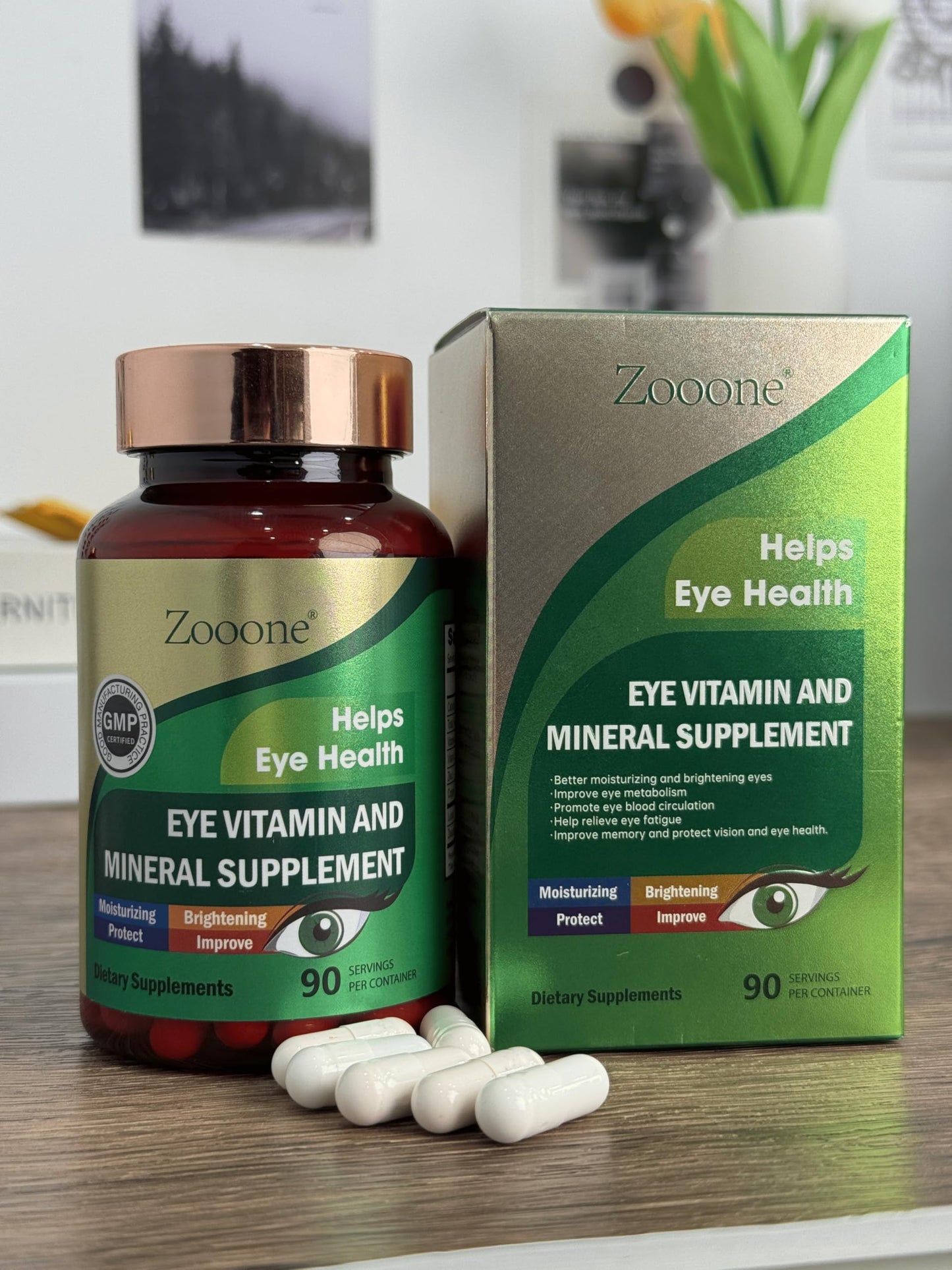 Zooone Lutein & Zeaxanthin Eye Vitamins – Vision Support for Adults (90 Capsules)
