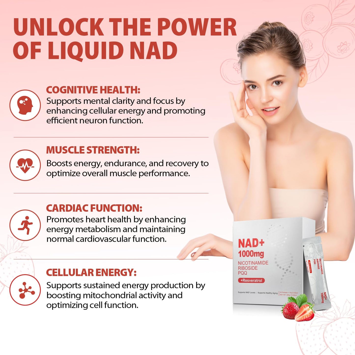 ZOROAHER 1000mg NAD+ Liquid Supplement โ High-Potency NR, Resveratrol & PQQ | 2-Pack