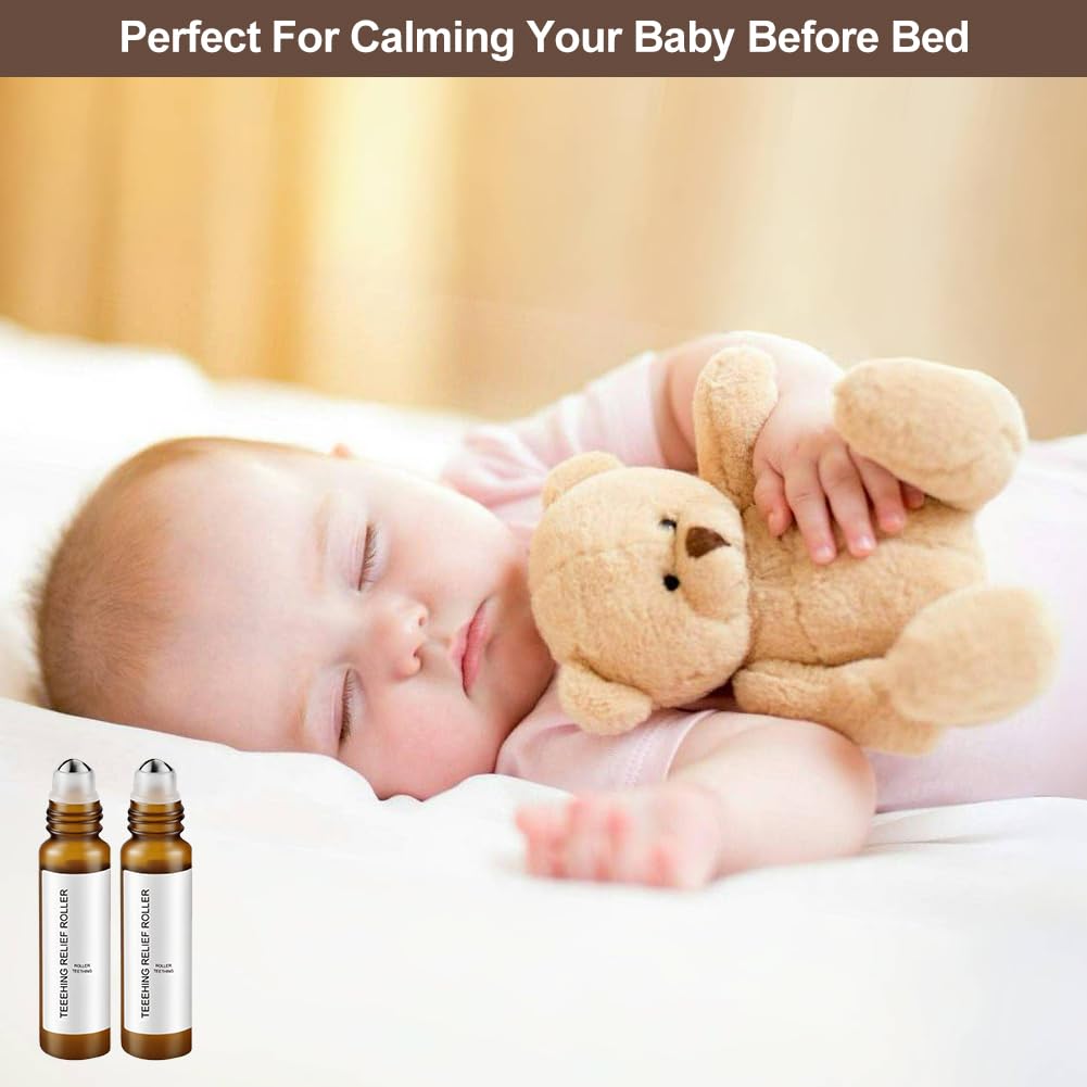 zxbaers 2PCS Teething Roller โ All Natural Baby Teething Pain Relief | A Thousand Roses Teething Roller Oil