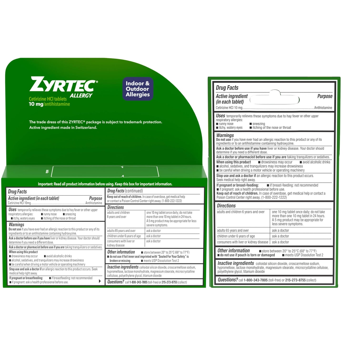 Zyrtec 24 Hour Allergy Relief Tablets β 63 Count Bundle (60 + 3 Travel Packs)