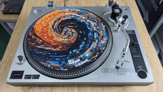 Handmade TileWave Turntable Slipmat – Broken Pottery effect printed DJ Mat