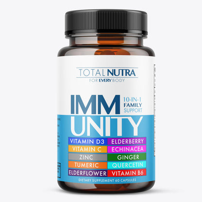 10-In-1 Immune Support Supplement - Immune Boosters for Adults & Kids (60 Caps)