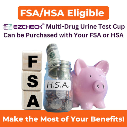 10 Test Cups - 14-Panel EZCHECK Urine Test Cup | At-Home 5-Minute Results | FSA/HSA Eligible