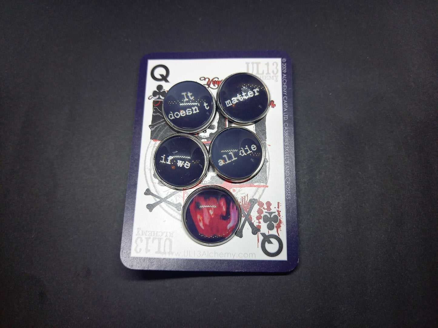 The Cure fan art "Pornography" inspired set of Five Pin Badges