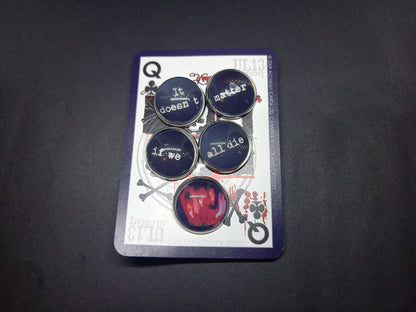 The Cure fan art "Pornography" inspired set of Five Pin Badges