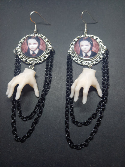 Goth Gothic Witchy Alternative horror Addams family inspired "Wednesday and thing "Deluxe Earrings