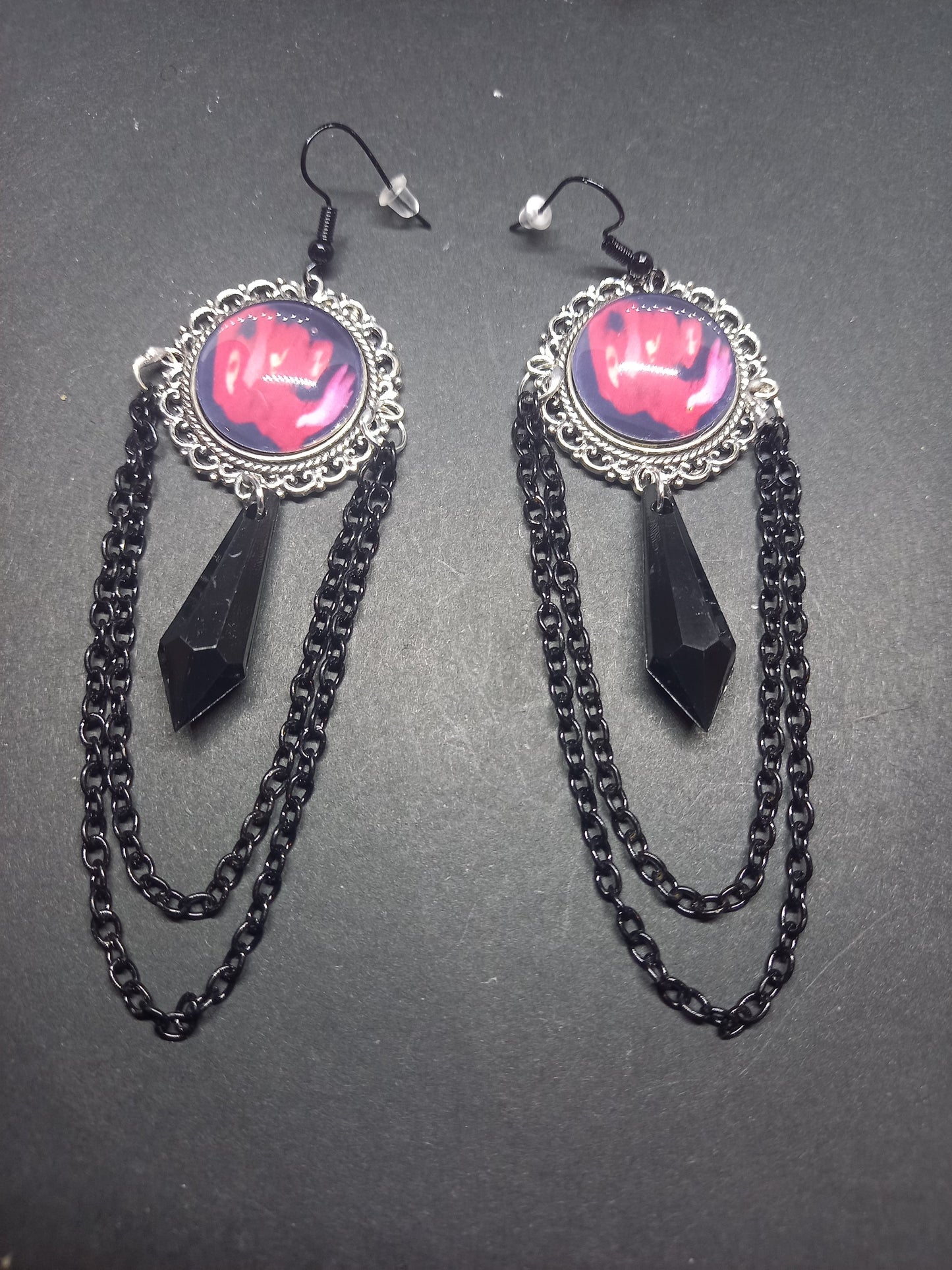 The Cure fan art "Pornography" inspired Deluxe Earrings