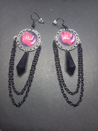 The Cure fan art "Pornography" inspired Deluxe Earrings