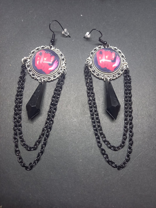 The Cure fan art "Pornography" inspired Deluxe Earrings