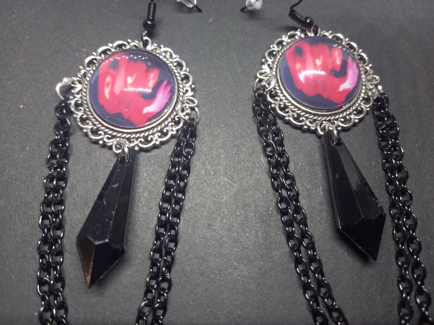 The Cure fan art "Pornography" inspired Deluxe Earrings