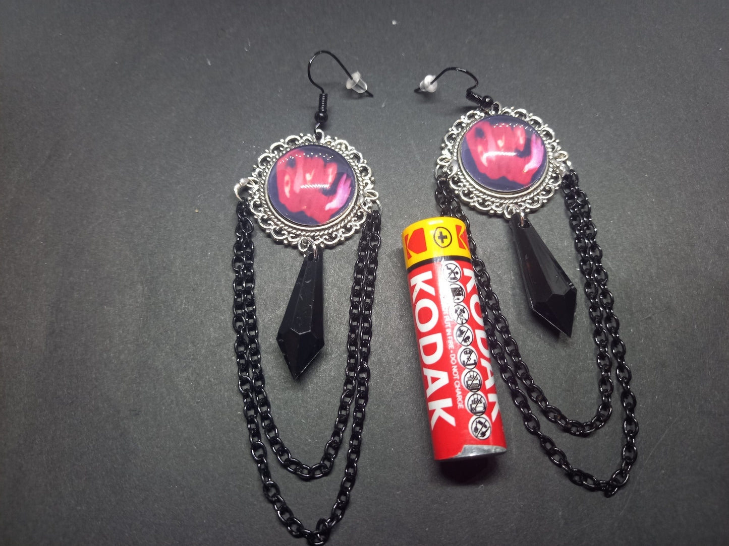 The Cure fan art "Pornography" inspired Deluxe Earrings