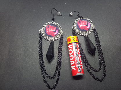 The Cure fan art "Pornography" inspired Deluxe Earrings