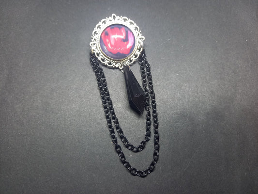 The Cure fan art "Pornography" inspired Deluxe ornate brooch/pin