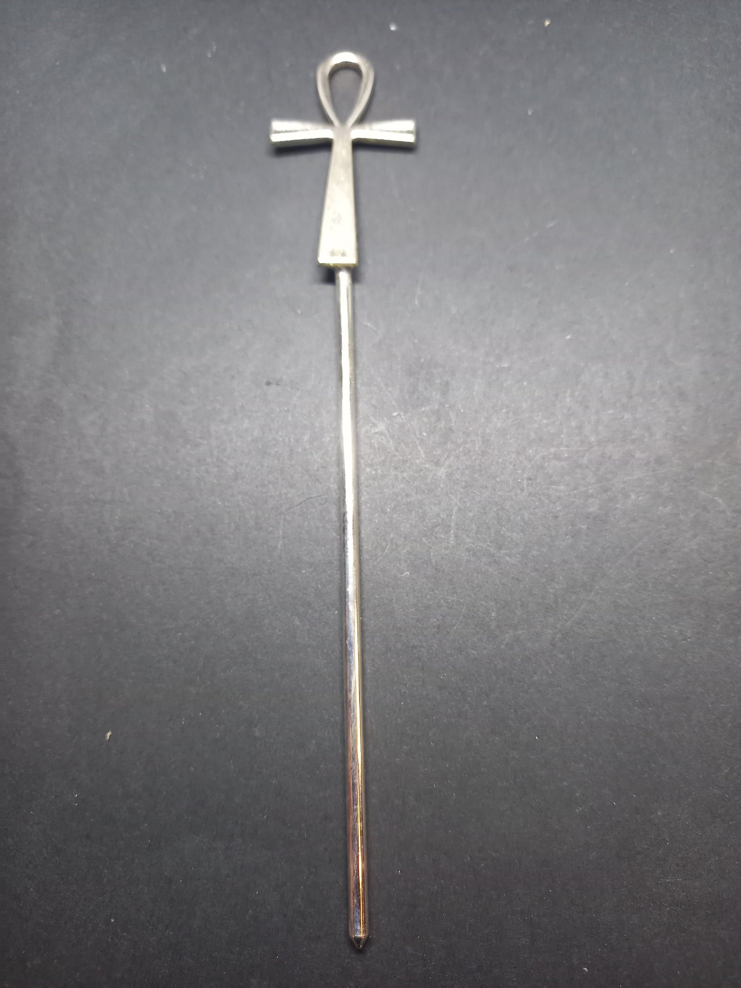 Goth Gothic Witchy Occultist Egyptian Pagan "Egyptian Ankh" detail metal hair stick