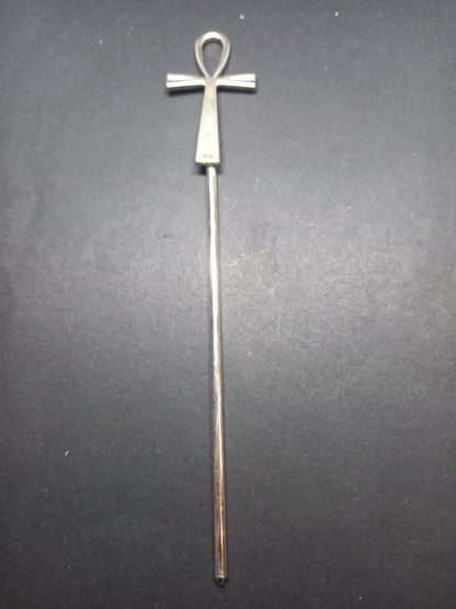 Goth Gothic Witchy Occultist Egyptian Pagan "Egyptian Ankh" detail metal hair stick