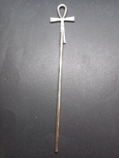 Goth Gothic Witchy Occultist Egyptian Pagan "Egyptian Ankh" detail metal hair stick