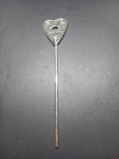 Goth Gothic Witchy Occultist Satanic Pagan "Ouija Planchet" detail metal hair stick V1